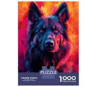 Rompecabezas para Adultos De 1000 Piezas German Shepherd Mix Pop Art Style Portrait Rompecabezas para Adultos Juguete Decoración De Pared Mejora La Memoria Cumpleaños 52x38cm/1000pcs