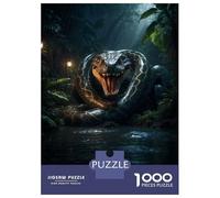 Rompecabezas para Adultos De 1000 Piezas Giant Emerald Green Snake Rompecabezas para Adultos Juegos Familiares Montaje De Patrones Cumpleaños Y Navidad 52x38cm/1000pcs