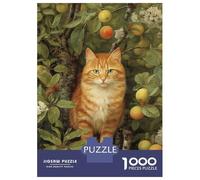 Rompecabezas para Adultos De 1000 Piezas Ginger Cat in Apple Tree Rompecabezas para Adultos Juegos Relajantes Pero Divertidos Y Humorísticos Interacción Entre Padres E Hijos 38x26cm/1000pcs