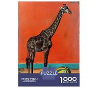 Rompecabezas para Adultos De 1000 Piezas Giraffe and Ball Minimalist Rompecabezas para Adultos Juego Familiar Divertido Y Humorístico Cumpleaños Y Navidad 38x26cm/1000pcs