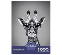 Rompecabezas para Adultos De 1000 Piezas Giraffe Black and White Rompecabezas para Adultos Juegos Familiares Mejoran La Memoria Reducción del Estrés Regalos 38x26cm/1000pcs