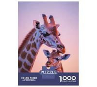 Rompecabezas para Adultos De 1000 Piezas Giraffe Mother and Calf Rompecabezas para Adolescentes Juguetes Antiestrés Desafío Difícil Diversión Actividades En Casa, 38x26cm/1000pcs