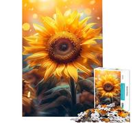 Rompecabezas para Adultos de 1000 Piezas Girasol Amanecer para Juegos educativos desafío Juguete Juegos educativos decoración de Pared Regalo para cumpleaños (tamaño 75x50cm)