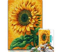 Rompecabezas para Adultos de 1000 Piezas Girasol psicodélico 1000 Piezas para Adultos Juego de Preguntas y respuestas Toda la Familia 75x50cm