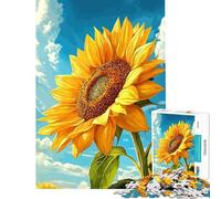 Rompecabezas para Adultos de 1000 Piezas Girasol Vibrante contra un Cielo Azul Ideal para cumpleaños y Navidad Divertido Juego antiestrés para Mayores de 14 años Juego de Rompecabezas Disponible
