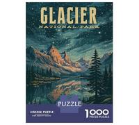 Rompecabezas para Adultos De 1000 Piezas Glacier National Park Vintage Rompecabezas para Adultos Juego Práctico Difícil Difícil Cumpleaños Y Navidad 38x26cm/1000pcs