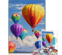 Rompecabezas para Adultos de 1000 Piezas, Globo aerostático, Pintura al óleo, Juguetes educativos, Juegos Familiares, Juego Educativo para cumpleaños y Navidad (75x50cm)