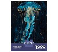 Rompecabezas para Adultos De 1000 Piezas Glowing Jellyfish Art Print Rompecabezas para Adultos Juego Familiar Decoración Perfecta Cumpleaños Y Navidad 52x38cm/1000pcs