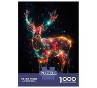 Rompecabezas para Adultos De 1000 Piezas Glowing Magic Deer Rompecabezas para Adultos Juego Práctico Corte De Precisión 52x38cm/1000pcs