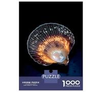 Rompecabezas para Adultos De 1000 Piezas Glowing Seashell on Dark Background Rompecabezas para Adultos Juguetes Antiestrés Decoración Actividades Divertidas En Casa 52x38cm/1000pcs