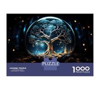Rompecabezas para Adultos De 1000 Piezas Glowing Tree in Glass Sphere Rompecabezas para Adultos Juego De Ingenio Análisis Y Lógica Cumpleaños Y Navidad 38x26cm/1000pcs