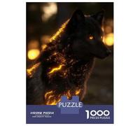 Rompecabezas para Adultos De 1000 Piezas Glowing Wolf in Dark Forest Rompecabezas para Adultos Juegos Relajantes Difícil Gran Regalo para Jugar 52x38cm/1000pcs