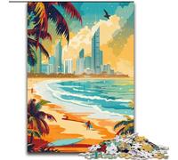 Rompecabezas para Adultos de 1000 Piezas Gold Coast Paradise, Ayuda a ejercitar el Cerebro, Juguetes adictivos para Cultivar la Paciencia, decoración, 38x26cm