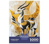Rompecabezas para Adultos De 1000 Piezas Golden Antelope Wall Art Print Rompecabezas Juguetes Antiestrés Una Obra De Arte Cumpleaños Y Navidad 52x38cm/1000pcs