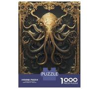 Rompecabezas para Adultos De 1000 Piezas Golden Cthulhu Art Deco Rompecabezas para Adolescentes Juego Familiar Carrera De Velocidad Manual Cumpleaños 52x38cm/1000pcs