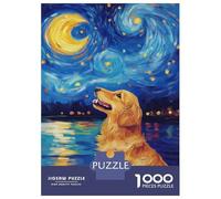 Rompecabezas para Adultos De 1000 Piezas Golden Dog Under Starry Sky -3 Rompecabezas para Adultos Juego De Ingenio para La Diversión Familiar Actividades Divertidas En Casa, 52x38cm/1000pcs