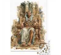 Rompecabezas para Adultos De 1000 Piezas Golden Egyptian Pharaoh Throne Rompecabezas para Adolescentes Juegos Relajantes Pero Divertidos Y Humorísticos Desafiantes De Completar 38x26cm/1000pcs
