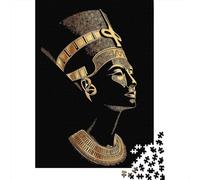 Rompecabezas para Adultos De 1000 Piezas Golden Egyptian Queen Profile Rompecabezas para Adultos Juego De Ingenio Decoración del Hogar Cumpleaños 38x26cm/1000pcs
