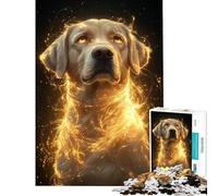 Rompecabezas para Adultos de 1000 Piezas Golden Glow Labrador Retriever (Juegos relajantes Juegos desafiantes Juguetes Regalo para cumpleaños desafío difícil (tamaño 38x52cm)