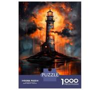 Rompecabezas para Adultos De 1000 Piezas Golden Lighthouse Sunset Rompecabezas para Adolescentes Juego Práctico Decoración del Hogar 38x26cm/1000pcs