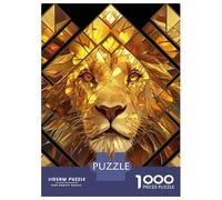 Rompecabezas para Adultos De 1000 Piezas Golden Lion Mosaic Art Rompecabezas para Adultos Juegos Divertidos para La Diversión Familiar Juego Desafiante Regalos 52x38cm/1000pcs