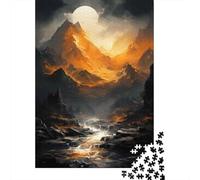Rompecabezas para Adultos De 1000 Piezas Golden Mountain Sunset Landscape Rompecabezas para Adultos Juegos Familiares Arte De Pared Oferta como Regalos para Toda La Familia 52x38cm/1000pcs
