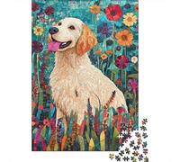 Rompecabezas para Adultos De 1000 Piezas Golden Retriever Mosaic Art Rompecabezas Juego De Ingenio Regalos para Mujeres Cumpleaños Y Navidad 70x50cm/1000pcs