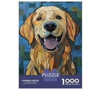 Rompecabezas para Adultos De 1000 Piezas Golden Retriever Mosaic Art Rompecabezas para Adultos Juego De Ingenio Análisis Y Lógica Actividades Divertidas para Hacer En Casa, 52x38cm/1000pcs