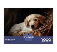 Rompecabezas para Adultos De 1000 Piezas Golden Retriever Puppy Rompecabezas para Adultos Juegos De Relajación Análisis Y Lógica Cumpleaños Y Navidad 38x26cm/1000pcs