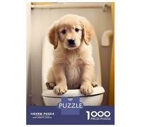 Rompecabezas para Adultos De 1000 Piezas Golden Retriever Puppy WC Rompecabezas para Adolescentes Juego Familiar Carrera De Velocidad Manual Cumpleaños 70x50cm/1000pcs