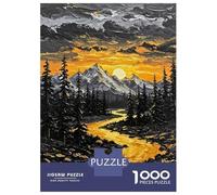 Rompecabezas para Adultos De 1000 Piezas Golden River Mountain Sunset Painting Rompecabezas para Adultos Juegos Relajantes Mejora La Memoria Regalo De Cumpleaños, Regalos, 52x38cm/1000pcs