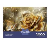 Rompecabezas para Adultos De 1000 Piezas Golden Rose Wall Mural Rompecabezas Juguetes Antiestrés Una Obra De Arte Cumpleaños Y Navidad 52x38cm/1000pcs