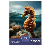 Rompecabezas para Adultos De 1000 Piezas Golden Sea Horse Coral Reef Rompecabezas para Adolescentes Juguetes De Bricolaje Corte De Precisión Difícil Y Desafiante 52x38cm/1000pcs