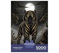 Rompecabezas para Adultos De 1000 Piezas Golden Tiger Under Moonlight Rompecabezas DIY Juguetes Divertidos Y Humorísticos Cumpleaños Y Navidad 70x50cm/1000pcs