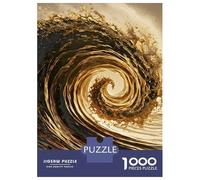 Rompecabezas para Adultos De 1000 Piezas Golden Wave Swirl Rompecabezas para Adultos Juego De Ingenio Regalos para Mujeres Actividades Divertidas En Casa 70x50cm/1000pcs