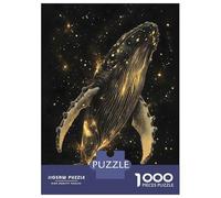 Rompecabezas para Adultos De 1000 Piezas Golden Whale in Space Rompecabezas para Adultos Juguetes Antiestrés Difícil Gran Regalo para Jugar 52x38cm/1000pcs
