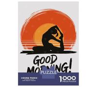 Rompecabezas para Adultos De 1000 Piezas Good Morning Yoga Silhouette Rompecabezas para Adultos Juego Familiar Divertido Y Humorístico Cumpleaños Y Navidad 52x38cm/1000pcs