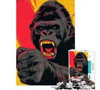 Rompecabezas para Adultos de 1000 Piezas Gorila Enojado Juguetes de decoración para el hogar Desarrollo de análisis y lógica Regalos para Amigos y Familiares (50x75cm)