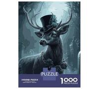 Rompecabezas para Adultos De 1000 Piezas Gothic Deer with Top Hat Rompecabezas para Adultos Juego Práctico Corte De Precisión 70x50cm/1000pcs