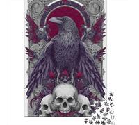 Rompecabezas para Adultos De 1000 Piezas Gothic Raven Wall Art Print Rompecabezas Juego De Ingenio Regalos para Mujeres Cumpleaños Y Navidad 52x38cm/1000pcs