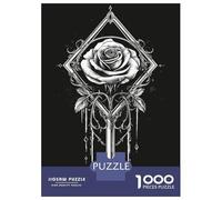 Rompecabezas para Adultos De 1000 Piezas Gothic Rose Rompecabezas para Adultos Juegos Relajantes Desafío Difícil Regalo De Cumpleaños, Regalos, 52x38cm/1000pcs