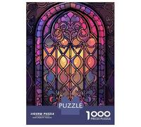 Rompecabezas para Adultos De 1000 Piezas Gothic Stained Glass Window Rompecabezas para Adultos Juguetes Antiestrés Mejora La Memoria Oferta como Regalo para Toda La Familia 70x50cm/1000pcs