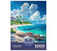 Rompecabezas para Adultos De 1000 Piezas Grace Bay, Turks and Caicos Poster Rompecabezas para Adultos Juegos De Relajación Desafío Difícil Juego Desafiante Regalos 52x38cm/1000pcs