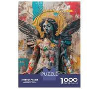 Rompecabezas para Adultos De 1000 Piezas Graffiti Angel Statue Art Print Rompecabezas para Adultos Juego Familiar Vacaciones En Casa Matar El Tiempo Gran Regalo para Jugar 70x50cm/1000pcs