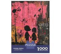 Rompecabezas para Adultos De 1000 Piezas Graffiti Kids Holding Hands Art Print Rompecabezas para Adultos Juego Familiar para La Diversión Familiar Regalo De Cumpleaños, Regalos, 38x26cm/1000pcs