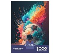 Rompecabezas para Adultos De 1000 Piezas Graffiti Soccer Explosion Abstract Colorful Football Wall Art Vibrant Street Art Soccer Ball For... Rompecabezas Juego De Ingenio Regalos para Mujeres Regalo