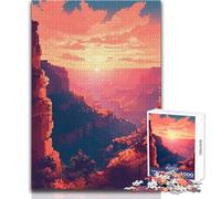 Rompecabezas para Adultos de 1000 Piezas, Gran Cañón, Pixel Art, Impossible Game, Corte de precisión, Regalo de Amigo Secreto, tamaño 38x26cm