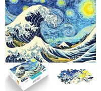 Rompecabezas para Adultos de 1000 Piezas Gran Ola de la Noche Estrellada Desafiante Difícil Trato como Regalo para Toda la Familia 38x26cm
