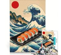 Rompecabezas para Adultos de 1000 Piezas Gran Ola de Sushi, Juego Imposible, Mejora la Memoria, con Piezas de Formas aleatorias Que encajan Perfectamente 38x26cm