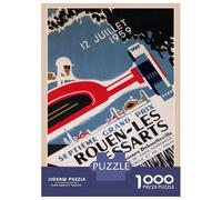 Rompecabezas para Adultos De 1000 Piezas Grand Prix Rouen Les Essarts 12 Juillet 1959 Rompecabezas para Adultos Juguete Decoración De Pared Corte De Precisión 70x50cm/1000pcs